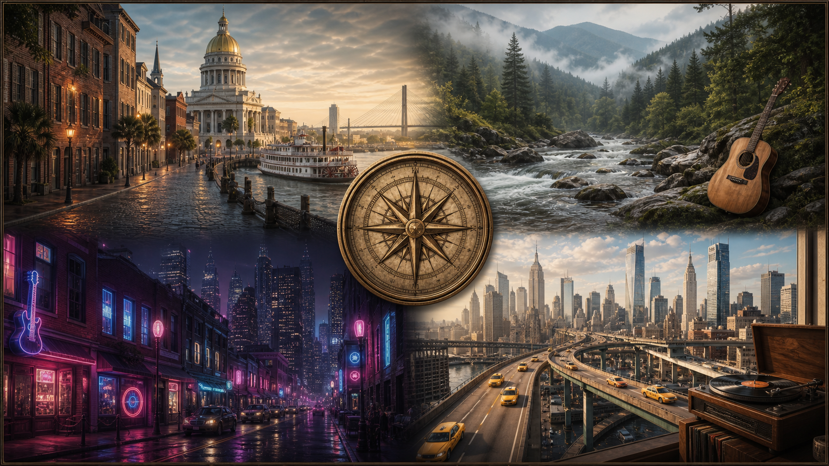 Hear map showing Charleston, Appalachian Streams, Open the Light, and New York