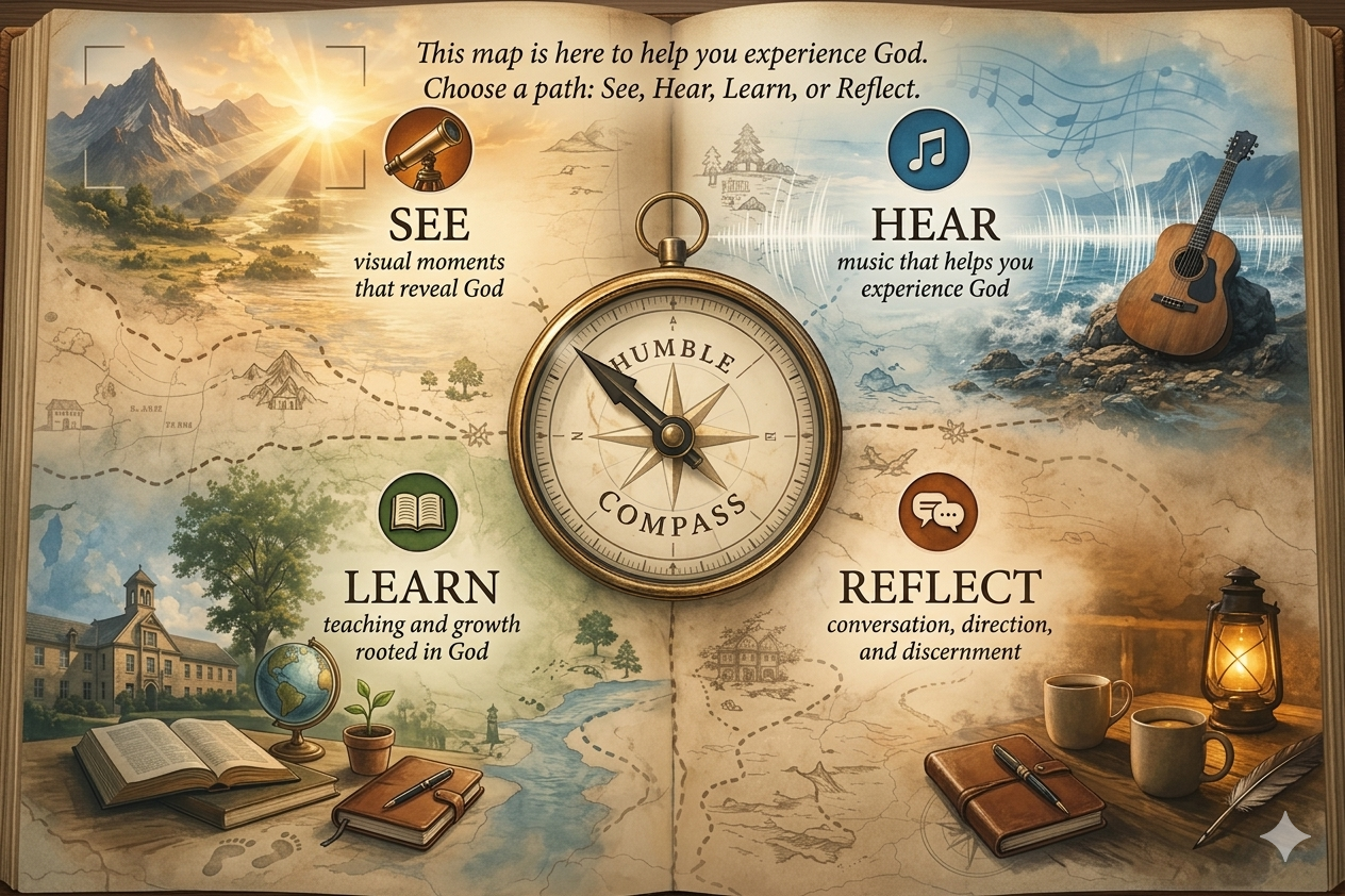 A story map with See, Hear, Learn, and Reflect